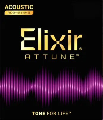 Elixir Strings - ATTUNE Phosphor Bronze Acoustic Guitar Strings - Custom Light (11-52)