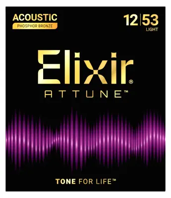 Elixir Strings - ATTUNE Phosphor Bronze Acoustic Guitar Strings - Light (12-53)