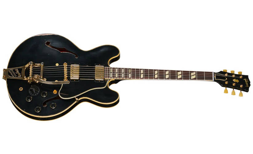 Murphy Lab Heavy Aged 1959 ES-345 Reissue with Bigsby Electric Guitar with Hardshell Case - Ebony