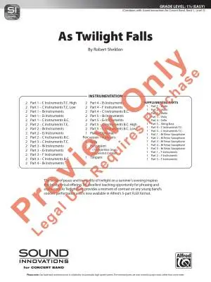 As Twilight Falls - Sheldon - Concert Band (Flex-Band) - Gr. 1.5