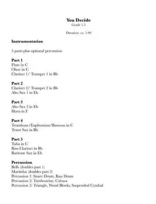 You Decide - Piunno - Concert Band (Flex-Band) - Gr. 1.5