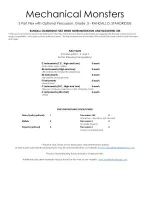 Mechanical Monsters - Standridge - Concert Band (Flex-Band) - Gr. 0.5