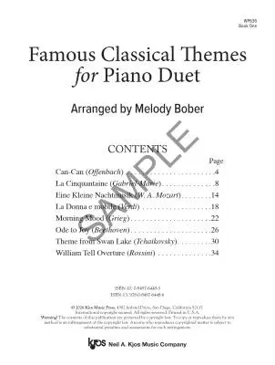 Famous Classical Themes for Piano Duet, Book 1 - Bober - 1P4H
