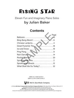 Rising Star, Level 1 - Baker - Piano - Book