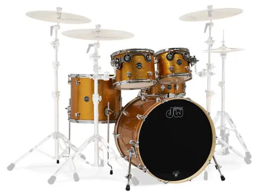 Drum Workshop - Performance Series 5-Piece Shell Pack (22,10,12,16,SD) - Gold Sparkle