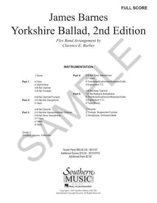 Yorkshire Ballad - Barnes/Barber - Concert Band (Flex-Band) - Gr. 3