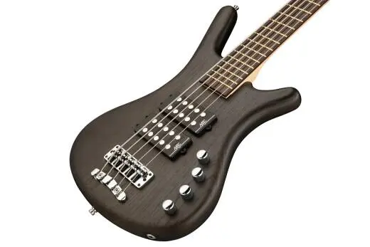 RockBass Corvette $$ 5-String Bass Guitar with Gig Bag - Nirvana Black Transparent Satin