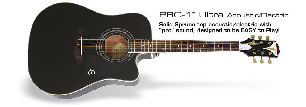 Pro-1 Ultra Acoustic/Electric Guitar - Ebony