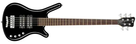 Warwick - RockBass Corvette $$ 5-String Bass Guitar with Gig Bag - Solid Black High Polish