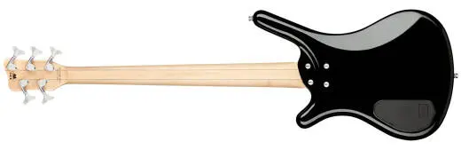 RockBass Corvette $$ 5-String Bass Guitar with Gig Bag - Solid Black High Polish