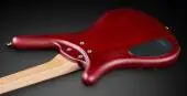 RockBass Corvette $$ 5-String Bass Guitar with Gig Bag - Burgundy Red Transparent Satin