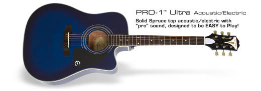 Pro-1 Ultra Acoustic/Electric Guitar - Trans Blue