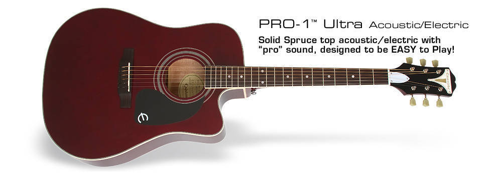 Pro-1 Ultra Acoustic/Electric Guitar - Wine Red