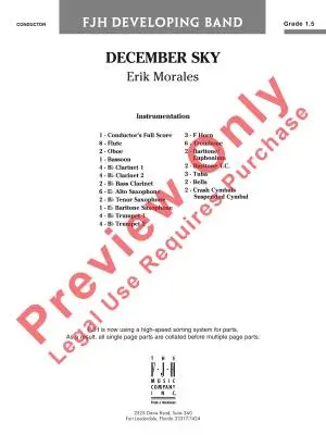 December Sky - Morales - Concert Band - Score - Gr. 1.5