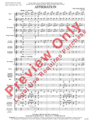 Affirmation - Owens - Concert Band - Score - Gr. 1