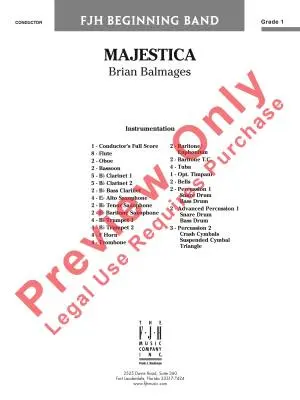 Majestica - Balmages - Concert Band - Score - Gr. 1