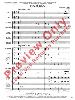 Majestica - Balmages - Concert Band - Score - Gr. 1