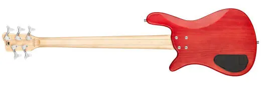 RockBass Streamer Standard 5-String Bass Guitar with Gig Bag - Burgundy Red Transparent Satin