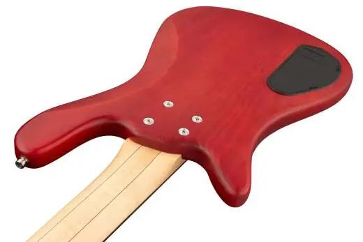 RockBass Streamer Standard 5-String Bass Guitar with Gig Bag - Burgundy Red Transparent Satin