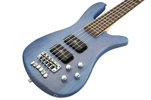 RockBass Streamer Standard 5-String Bass Guitar with Gig Bag - Ocean Blue Transparent Satin