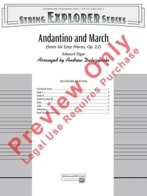 Andantino and March - Elgar/Dabczynski - String Orchestra - Score - Gr. 2