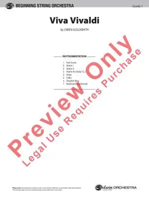 Viva Vivaldi - Goldsmith - String Orchestra - Score - Gr. 1