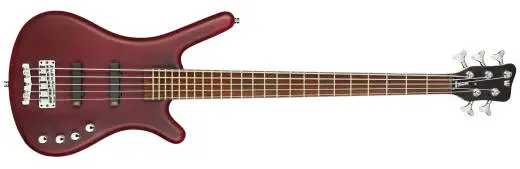 Warwick - RockBass Corvette Basic 5-String Bass Guitar with Gig Bag - Burgundy Red Transparent Satin