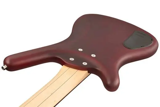 RockBass Corvette Basic 5-String Bass Guitar with Gig Bag - Burgundy Red Transparent Satin