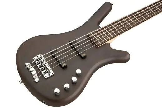 RockBass Corvette Basic 5-String Bass Guitar with Gig Bag - Nirvana Black Transparent Satin