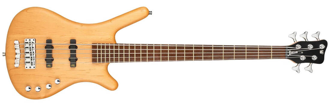 RockBass Corvette Basic 5-String Bass Guitar with Gig Bag - Natural Transparent Satin