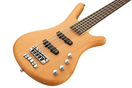 RockBass Corvette Basic 5-String Bass Guitar with Gig Bag - Natural Transparent Satin