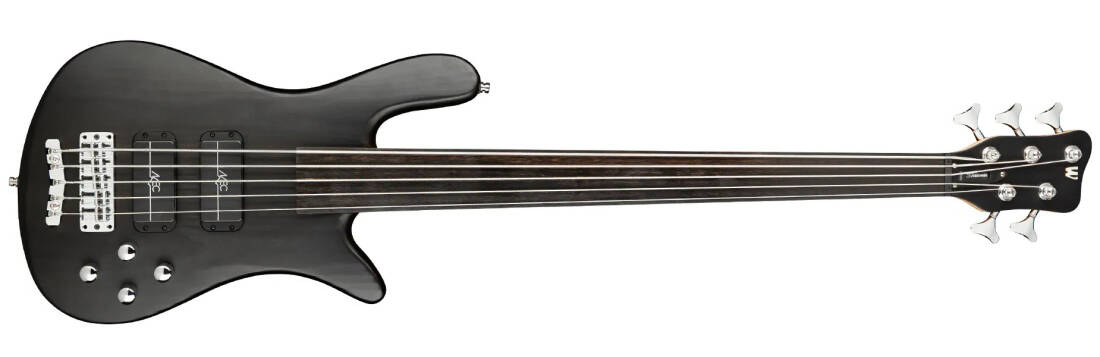 RockBass Streamer Standard 5-String Fretless Bass Guitar with Gig Bag - Nirvana Black Transparent Satin