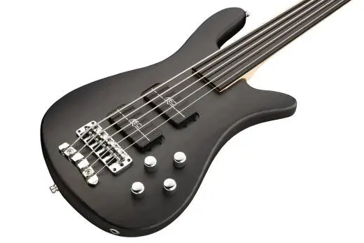 RockBass Streamer Standard 5-String Fretless Bass Guitar with Gig Bag - Nirvana Black Transparent Satin