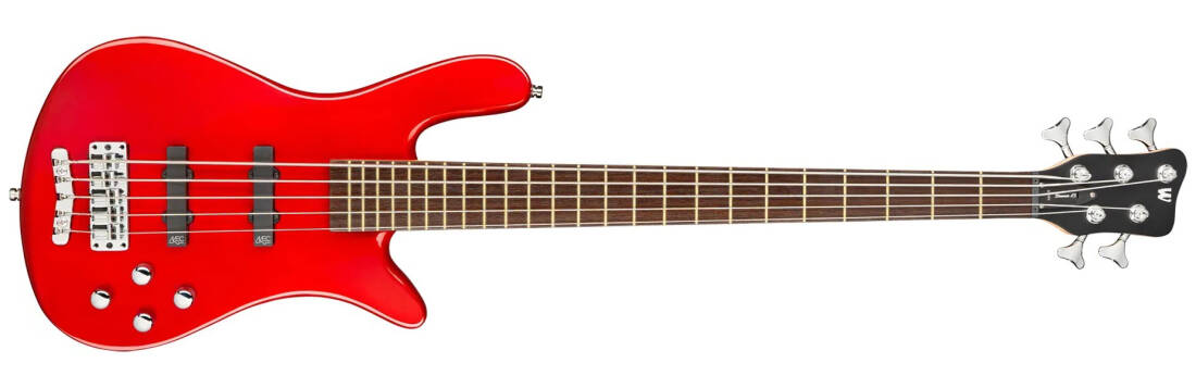 RockBass Streamer LX 5-String Bass Guitar with Gig Bag - Red Metallic