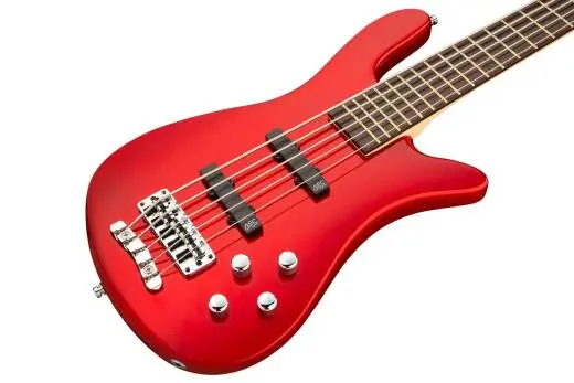 RockBass Streamer LX 5-String Bass Guitar with Gig Bag - Red Metallic
