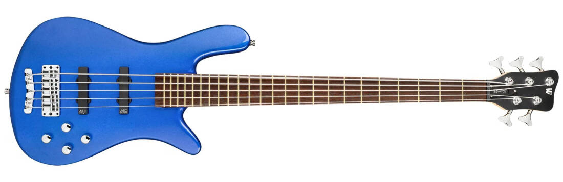 RockBass Streamer LX 5-String Bass Guitar with Gig Bag - Blue Metallic