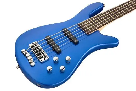 RockBass Streamer LX 5-String Bass Guitar with Gig Bag - Blue Metallic