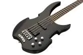 RockBass Vampyre Dark Lord 4-String Bass Guitar, F#BEA Tuning with Gig Bag - Solid Black High Polish
