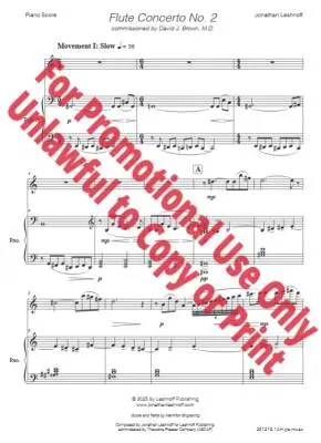 Flute Concerto No. 2 - Leshnoff  - Flute/Piano - Sheet