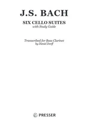 Six Cello Suites with Study Guide - Bach/Dorff - Bass Clarinet - Book