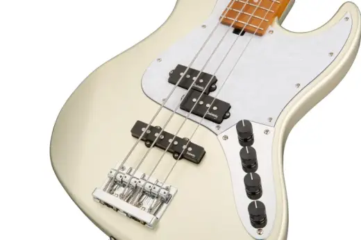 MetroExpress 21-Fret Hybrid P/J 4-String Bass with Gigbag - Champagne Metallic