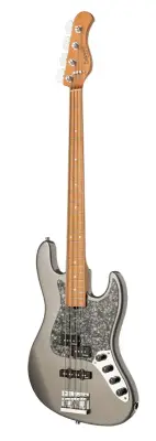 MetroExpress 21-Fret Hybrid P/J 4-String Bass with Gigbag - Silver Metallic
