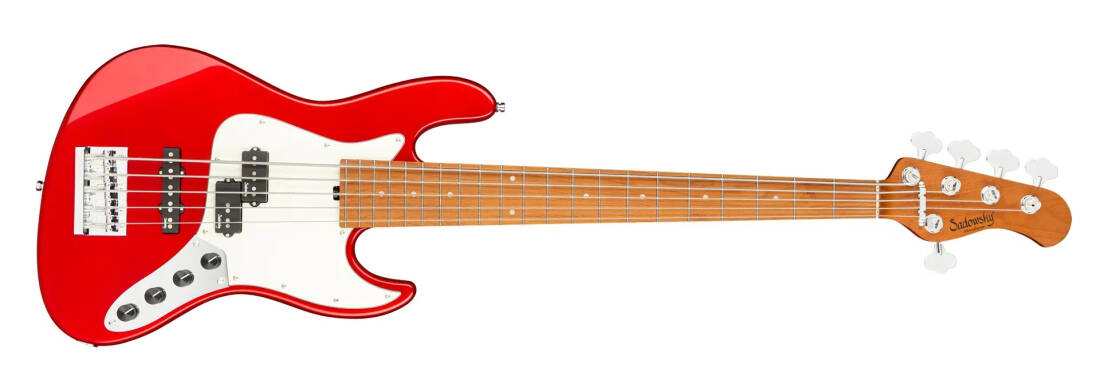 MetroExpress 21-Fret Hybrid P/J 5-String Bass with Gigbag - Candy Apple Red Metallic