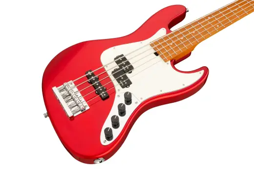 MetroExpress 21-Fret Hybrid P/J 5-String Bass with Gigbag - Candy Apple Red Metallic