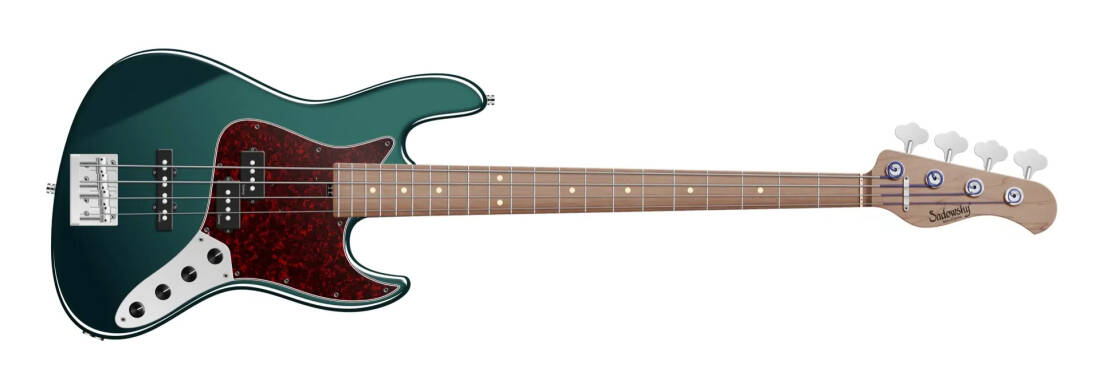 MetroExpress 21-Fret Hybrid P/J 4-String Bass with Gigbag - Sherwood Green Metallic