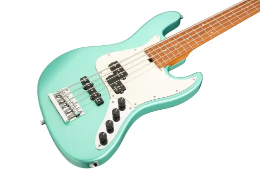 MetroExpress 21-Fret Hybrid P/J 5-String Bass with Gigbag - Sage Green Metallic