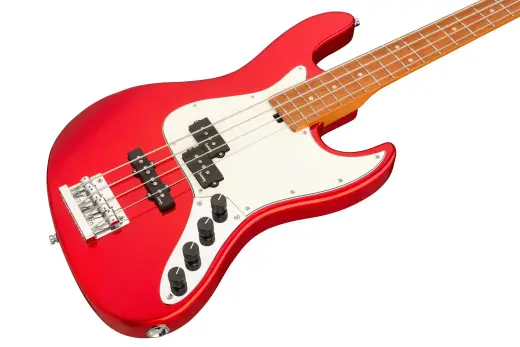 MetroExpress 21-Fret Hybrid P/J 4-String Bass with Gigbag - Candy Apple Red Metallic