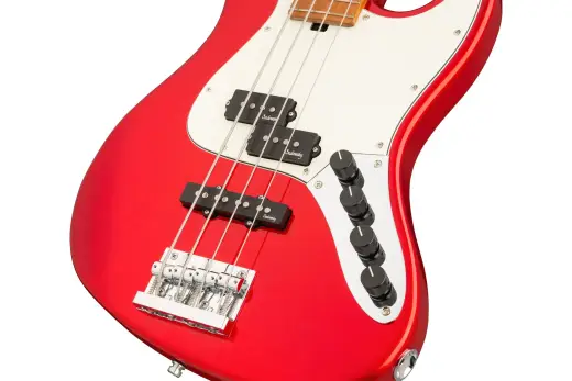 MetroExpress 21-Fret Hybrid P/J 4-String Bass with Gigbag - Candy Apple Red Metallic