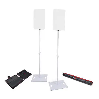 Portable Speaker and Lighting Pair Stand Kit - White