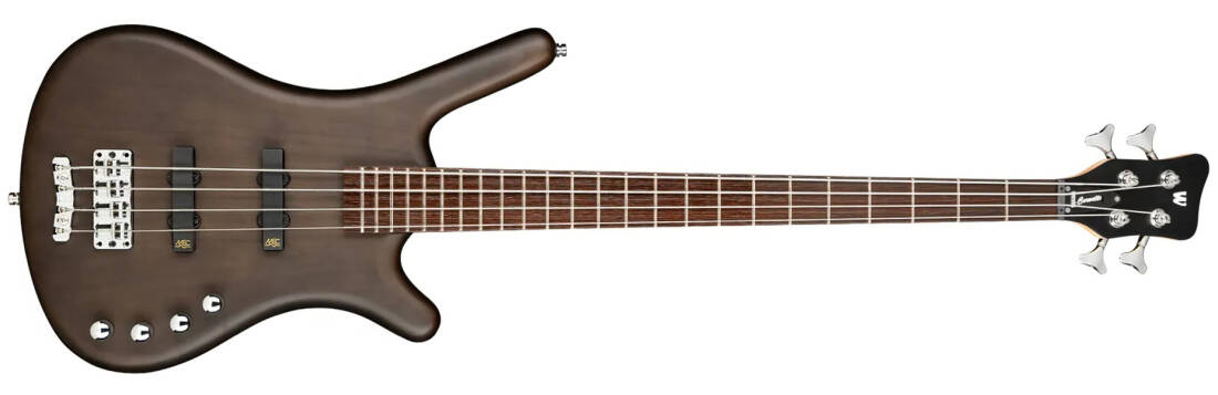 RockBass Corvette Basic 4-String Bass Guitar with Gig Bag - Nirvana Black Transparent Satin